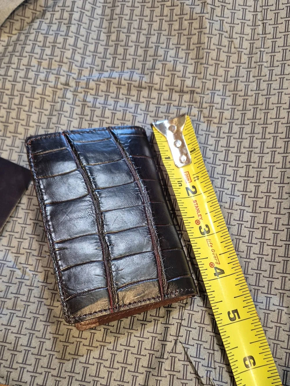 LUCCHESE Bootmaker Crocodile Leather Bifold Wallet Brand New